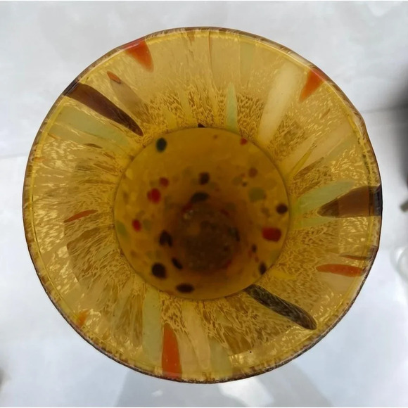 Italian Maestri Vestri Monumental Polychrome Art Glass Vase with Gold Aventurine - Picture 3 of 13